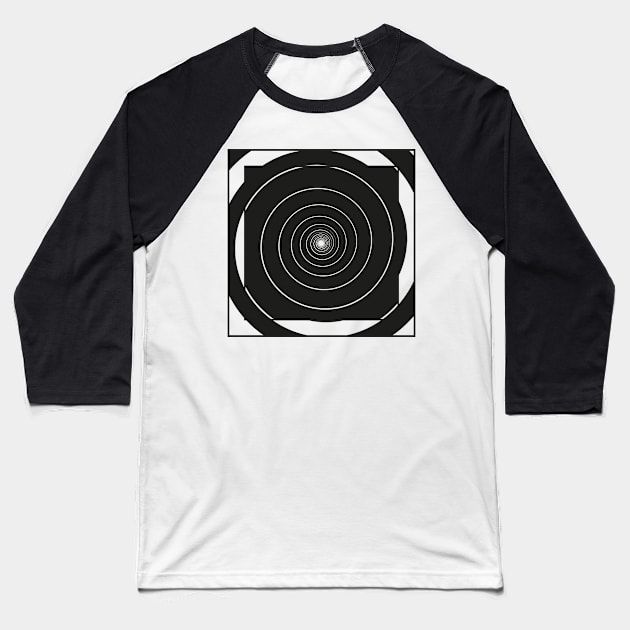 Black Spiral Cube T-shirt Baseball T-Shirt by PrintDesignStudios